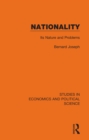 Image for Nationality: its nature and problems