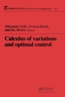 Image for Calculus of Variations and Optimal Control: Technion 1998