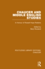 Image for Chaucer and Middle English Studies: In Honour of Rossel Hope Robbins