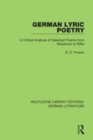 Image for German lyric poetry  : a critical analysis of selected poems from Klopstock to Rilke