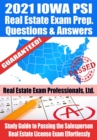 Image for 2021 Iowa PSI Real Estate Exam Prep Questions &amp; Answers: Study Guide to Passing the Salesperson Real Estate License Exam Effortlessly