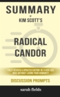 Image for Summary of Radical Candor: Fully Revised &amp; Updated Edition: Be a Kick-Ass Boss Without Losing Your Humanity by Kim Scott (Discussion Prompts)