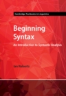 Image for Beginning Syntax: An Introduction to Syntactic Analysis