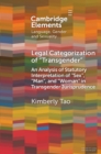 Image for Legal categorization of &#39;transgender&#39;  : an analysis of statutory interpretation of &#39;sex&#39;, &#39;man&#39;, and &#39;woman&#39; in transgender jurisprudence