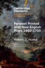 Image for Paratext printed with new English plays, 1660-1700