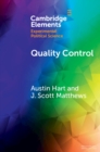 Image for Quality Control: Experiments on the Microfoundations of Retrospective Voting