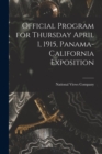 Image for Official Program for Thursday April 1, 1915, Panama-California Exposition