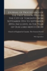 Image for Journal of Proceedings of the First Session Held in the City of Toronto From September 13th to September 20th, Inclusive, in the Year of Our Lord MDCCCXCIII [microform] : With Appendices