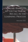 Image for On the Analysis of the Factor of Recall in the Learning Process