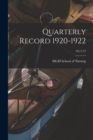 Image for Quarterly Record 1920-1922; 10;11;12