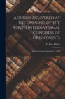 Image for Address Delivered at the Opening of the Ninth International Congress of Orientalists
