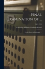 Image for Final Examination of ...
