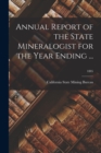 Image for Annual Report of the State Mineralogist for the Year Ending ...; 1885