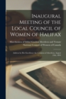 Image for Inaugural Meeting of the Local Council of Women of Halifax [microform]