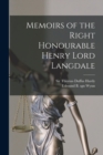 Image for Memoirs of the Right Honourable Henry Lord Langdale