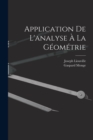 Image for Application De L&#39;analyse A La Geometrie