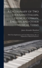 Image for A Dictionary of Two Thousand Italian, French, German, English, and Other Musical Terms