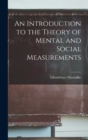 Image for An Introduction to the Theory of Mental and Social Measurements