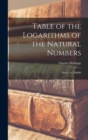 Image for Table of the Logarithms of the Natural Numbers
