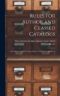 Image for Rules for Author and Classed Catalogs