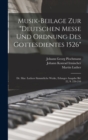 Image for Musik-Beilage Zur &quot;Deutschen Messe Und Ordnung Des Gottesdientes 1526&quot;