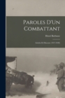 Image for Paroles D&#39;Un Combattant : Articles Et Discours (1917-1920)