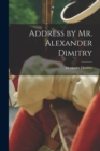 Image for Address by Mr. Alexander Dimitry