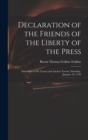 Image for Declaration of the Friends of the Liberty of the Press : Assembled at the Crown and Anchor Tavern, Saturday, January 19, 1793