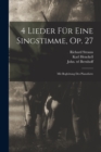Image for 4 Lieder Fur Eine Singstimme, Op. 27