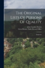 Image for The Original Lists Of Persons Of Quality