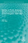 Image for Studies in profit, business saving and investment in the United Kingdom 1920-1962Volume 1