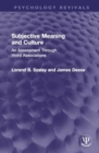 Image for Subjective meaning and culture  : an assessment through word associations