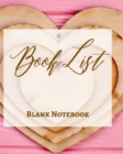 Image for Book List - Blank Notebook - Write It Down - Pastel Pink Gold Wooden Abstract Design - Love Heart Brown White Colorful