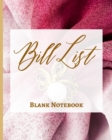 Image for Bill List - Blank Notebook - Write It Down - Pastel Rose Pink Gold Brown Abstract Modern Contemporary Unique Design Fun