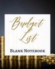 Image for Budget List - Blank Notebook - Write It Down - Pastel Rose Gold Brown - Abstract Modern Contemporary Unique Art Design