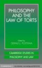 Image for Philosophy and the law of torts