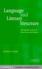 Image for Language and literary structure: the linguistic analysis of form in verse and narrative