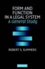 Image for Form and function in a legal system: a general study