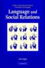 Image for Language and social relations