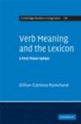 Image for Verb meaning and the lexicon: a first-phase syntax