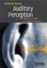Image for Auditory perception: an analysis and synthesis