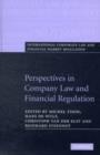 Image for Perspectives in company law and financial regulation: essays in honour of Eddy Wymeersch