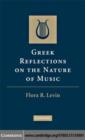 Image for Greek reflections on the nature of music