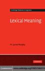 Image for Lexical meaning
