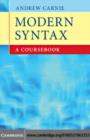 Image for Modern syntax: a coursebook