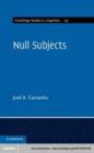 Image for Null Subjects