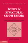 Image for Topics in structural graph theory