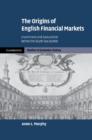 Image for The Origins of English Financial Markets