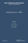Image for Solid-State Ionics - 2008: Volume 1126