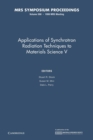 Image for Applications of Synchrotron Radiation Techniques to Materials Science V: Volume 590